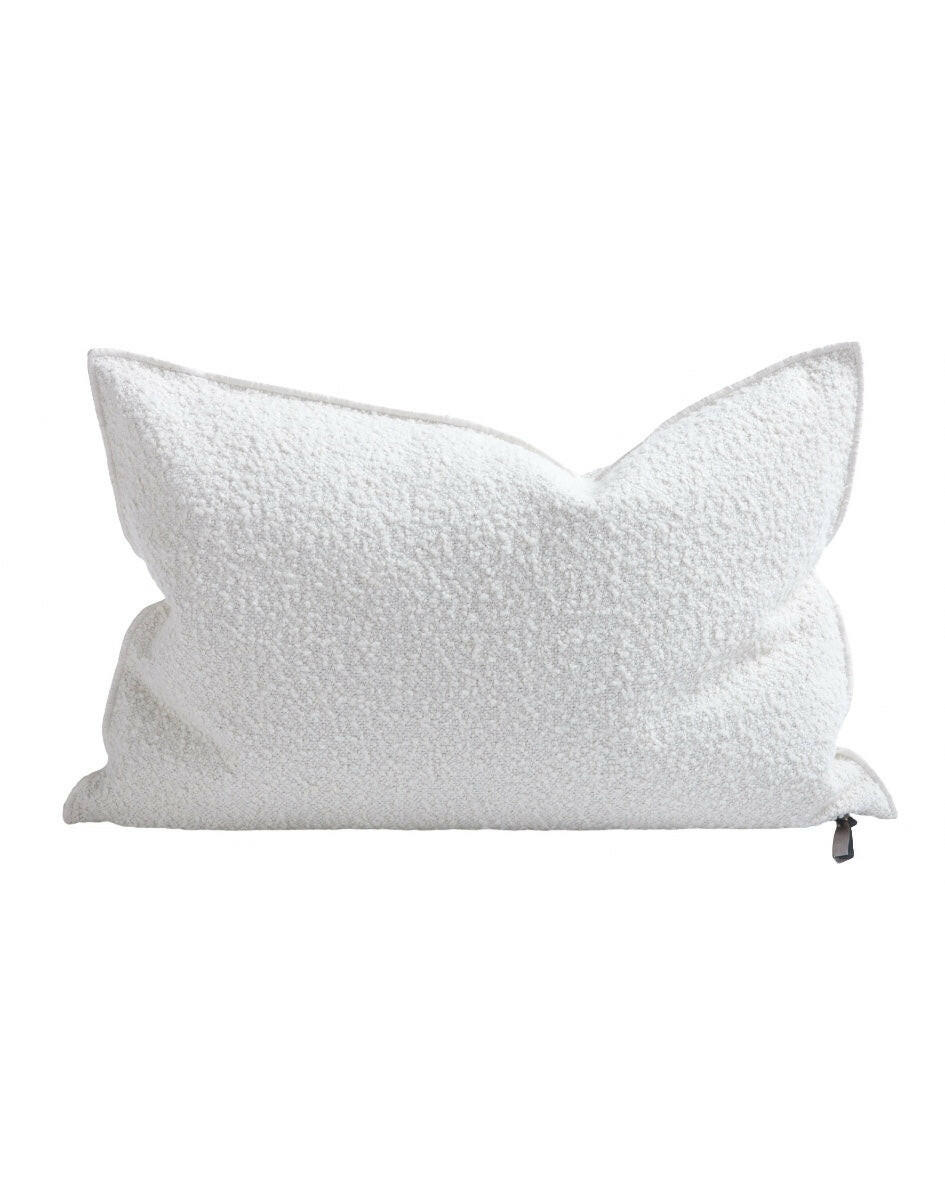 Coussin Vice Versa Toile Wooly, Blanc.