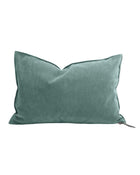 Coussin Vice Versa en Velours Vintage, Aqua