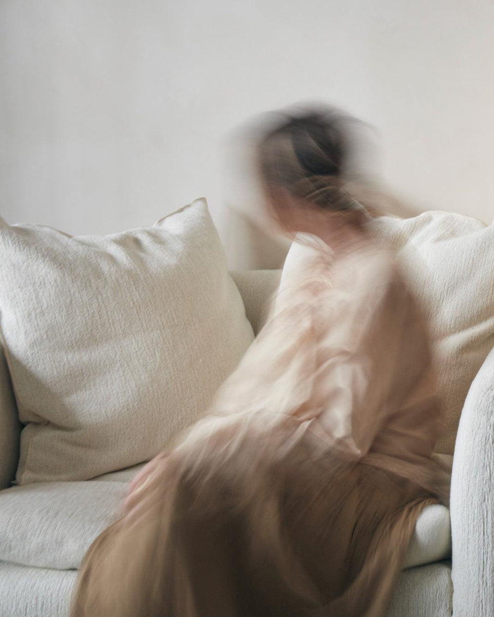 Coussin Vice Versa Toile Tuftée Upcyclée, Crème.