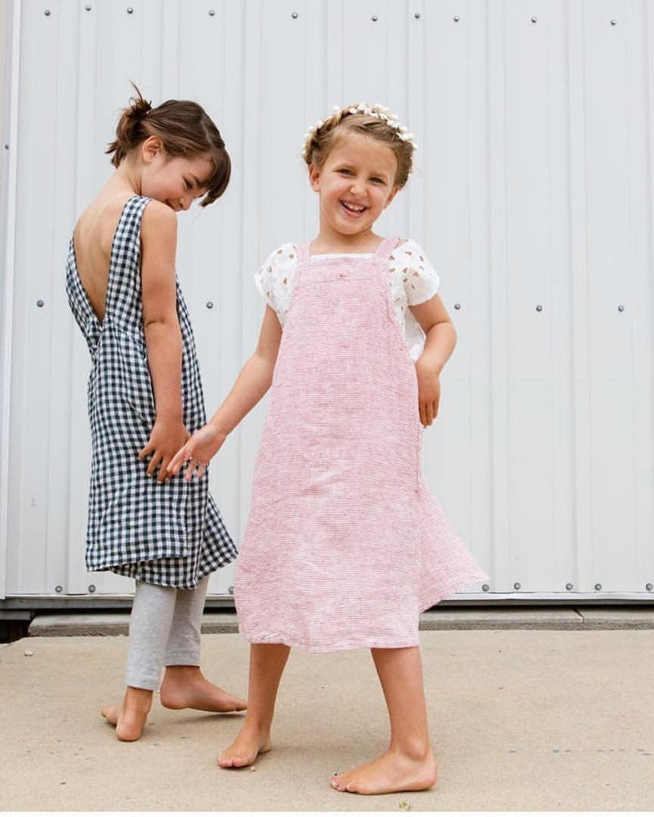 Tablier Japonais Enfant Linge Particulier Vichy Marron