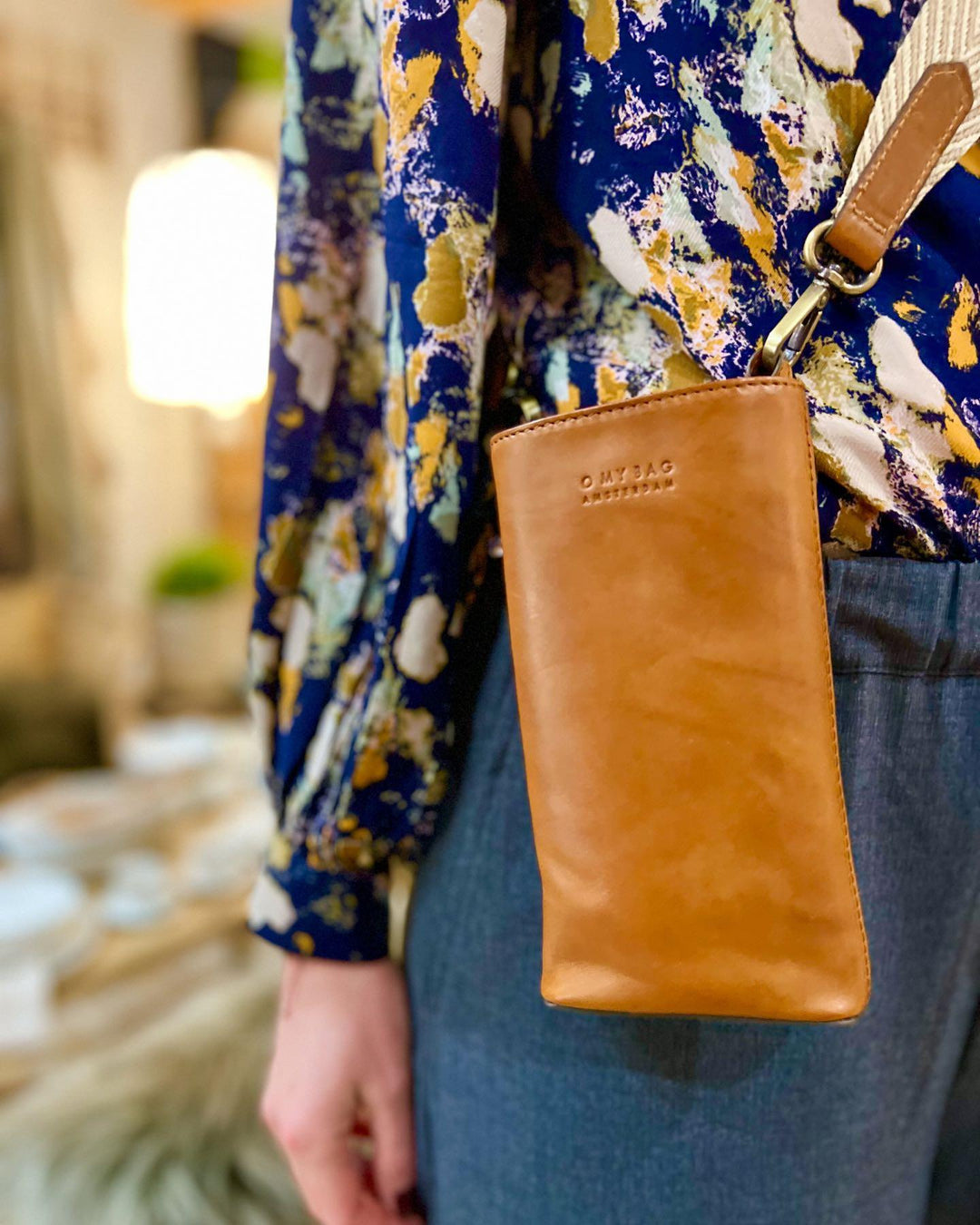 Etui de téléphone Charlie, Cognac.