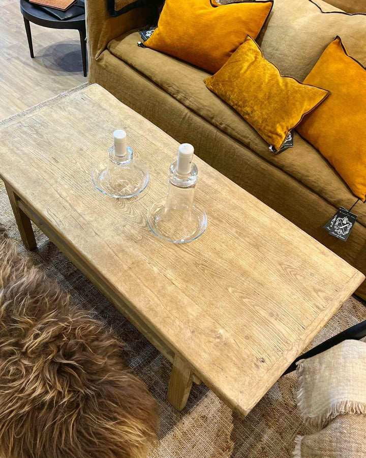 Table basse vintage bois orme 2.