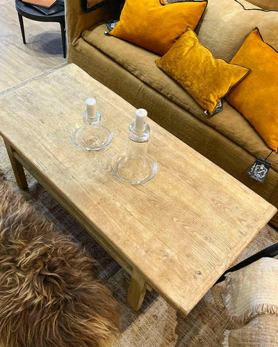 Vintage elm wood coffee table 2