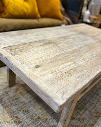 Vintage elm wood coffee table 3