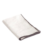 Mimi Napkin, White / Slate Bourdon Stitch