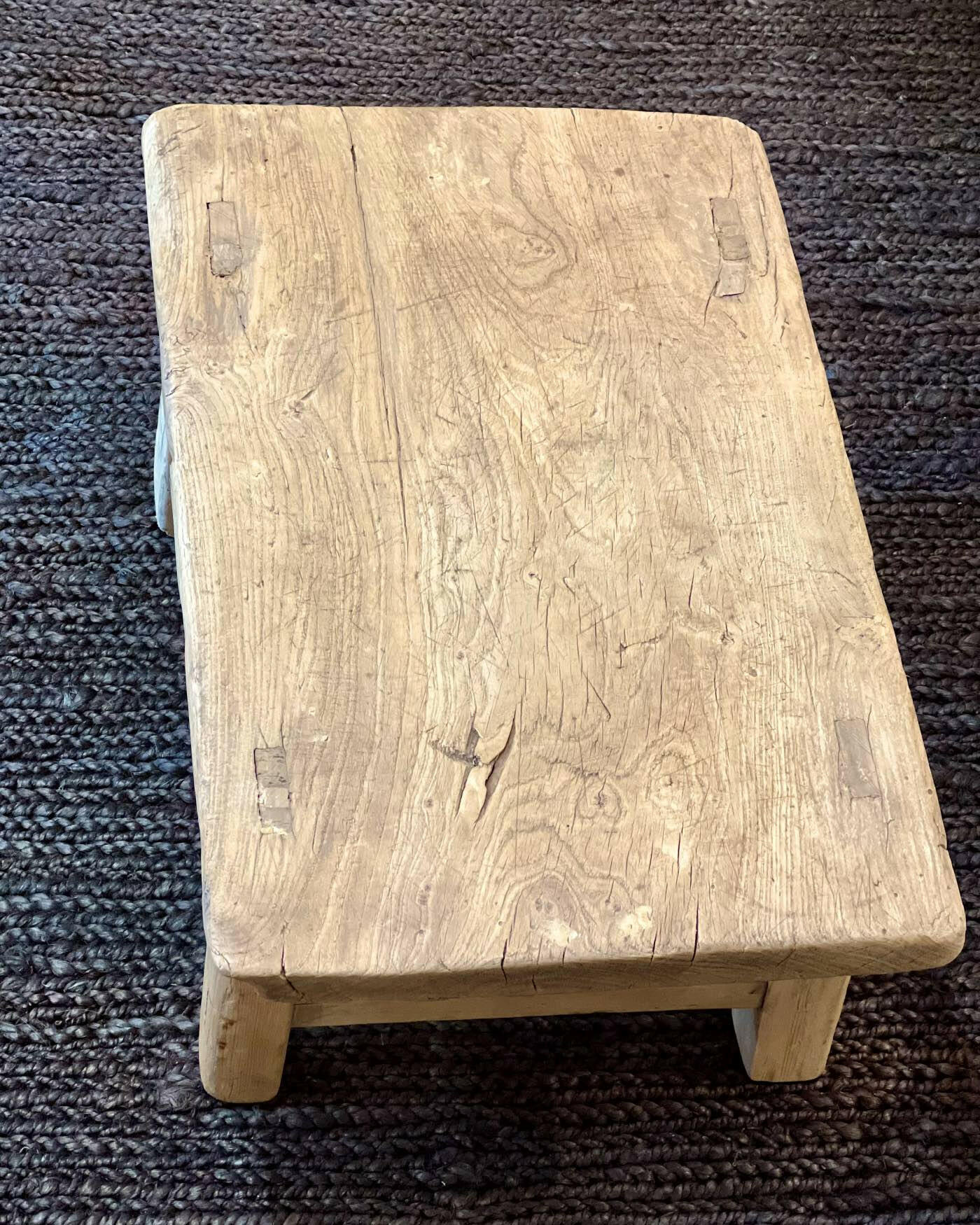 Petite table basse vintage bois orme.