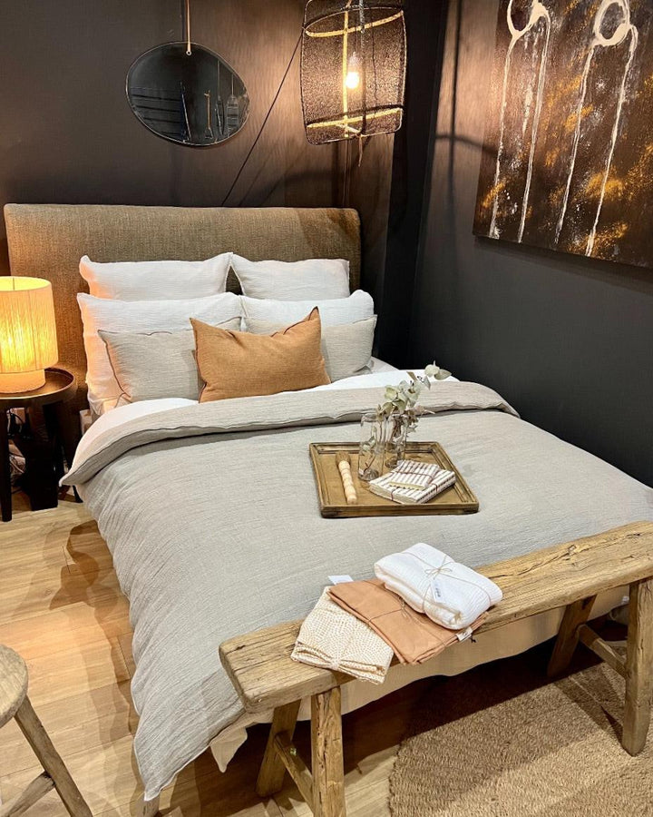 Couette Cocoon Vice Versa Crépon de Lin Lavé Naturel Maison de Vacances