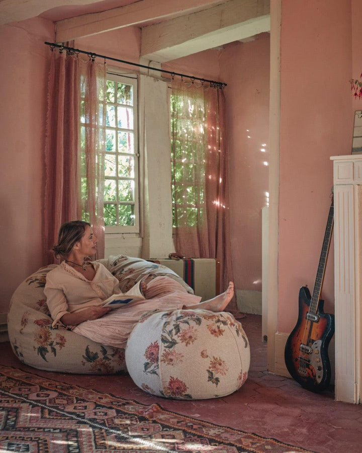 Pouf Bulle Lin Wabi-Sabi, Imperial Bouquet.