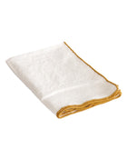 Bourdon Mimi Napkin, White / Ochre Bourdon