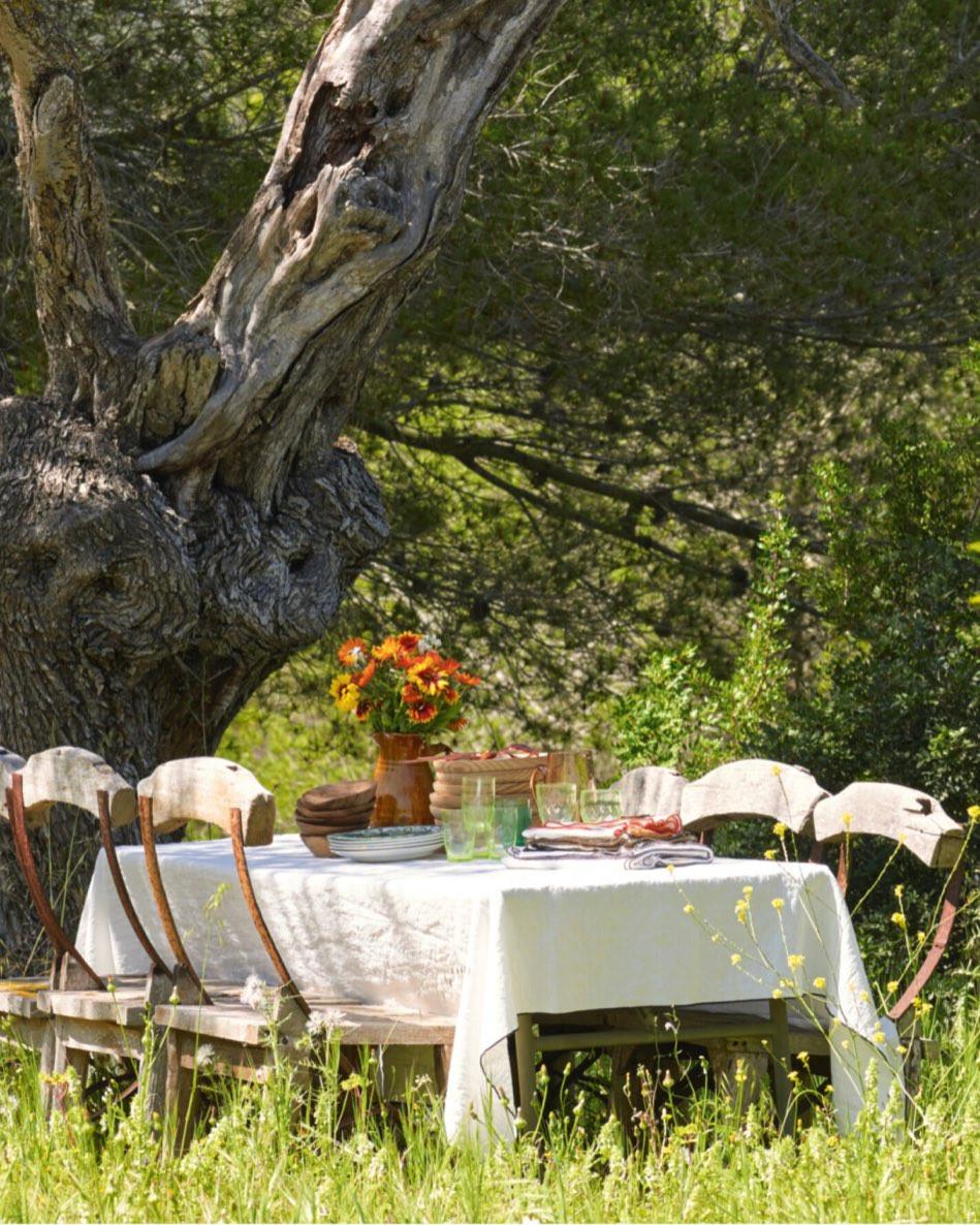 Nappe Bourdon Toile Mimi Blanc / Bourdon Argile.