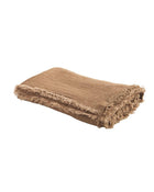Vice Versa Washed Linen Crepon Throw, Terracotta