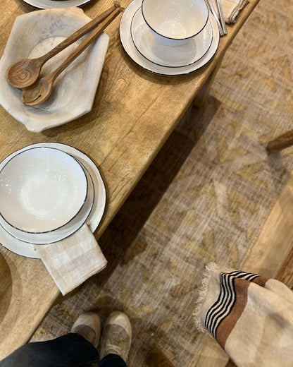 Plat en Marbre Vintage, Blanc.