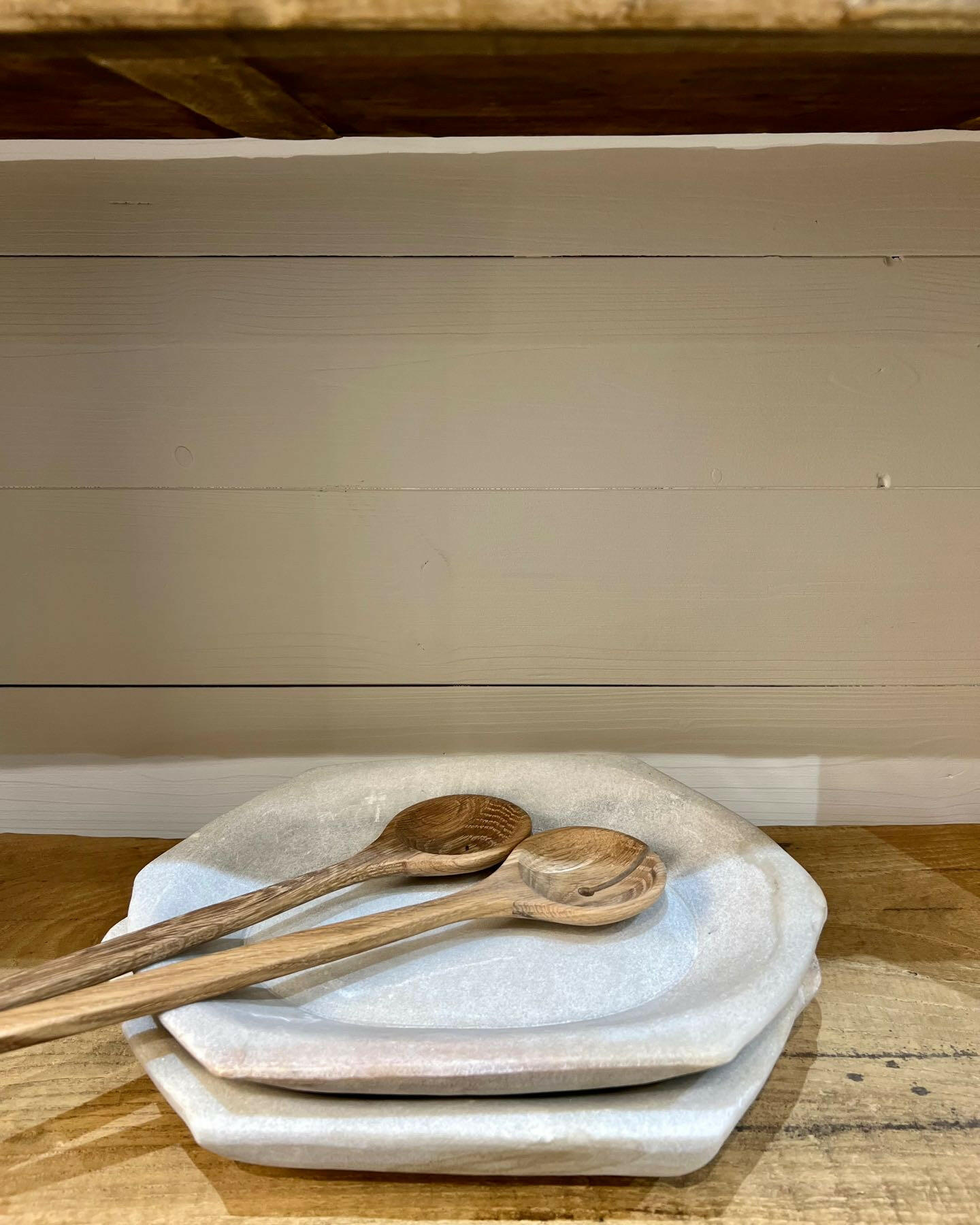 Plat en Marbre Vintage, Blanc.