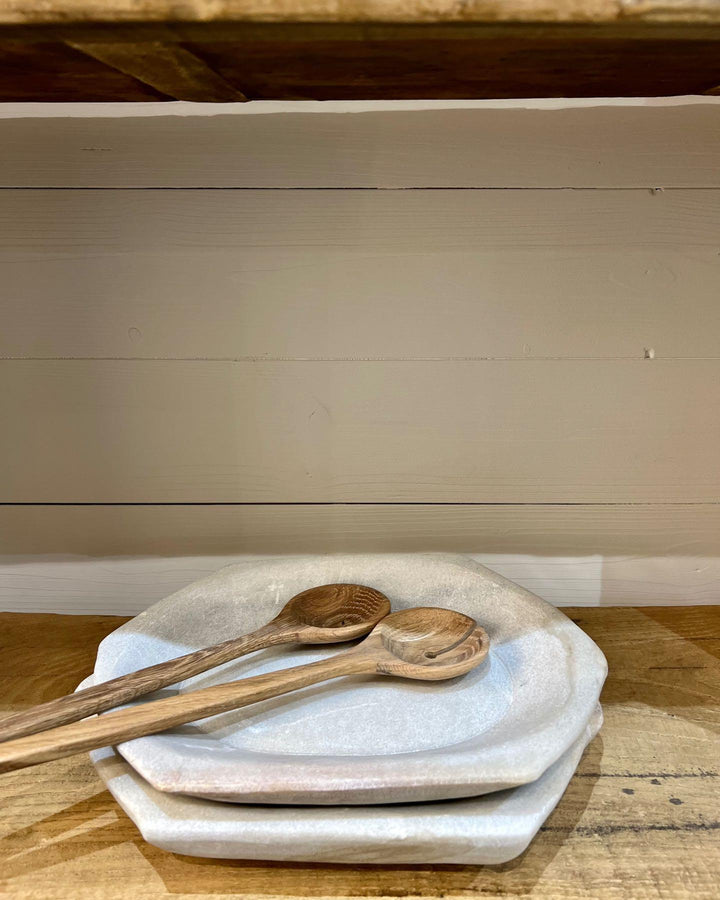 Plat en Marbre Vintage, Blanc.