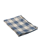 Bourdon Vintage Gingham Canvas Tea Towel, Delft Blue