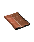 Mimi Nara Canvas Napkin, Clay / Black Bourdon Stitch