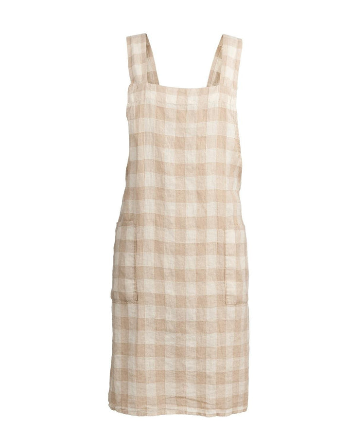 Tablier Japonais Vintage Vichy, Crème.