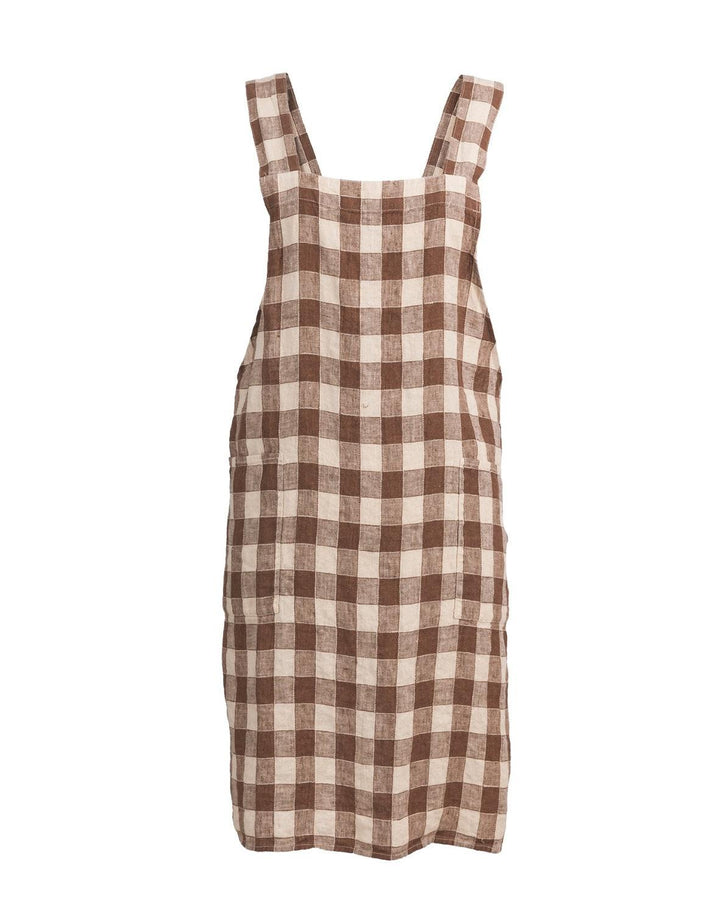 Tablier Japonais Vintage Vichy Noisette
