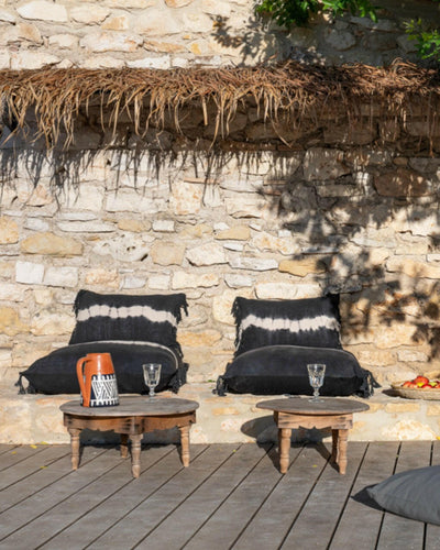 Coussin TACO Tie & Dye Noir 80x80cm (garnissage inclus)