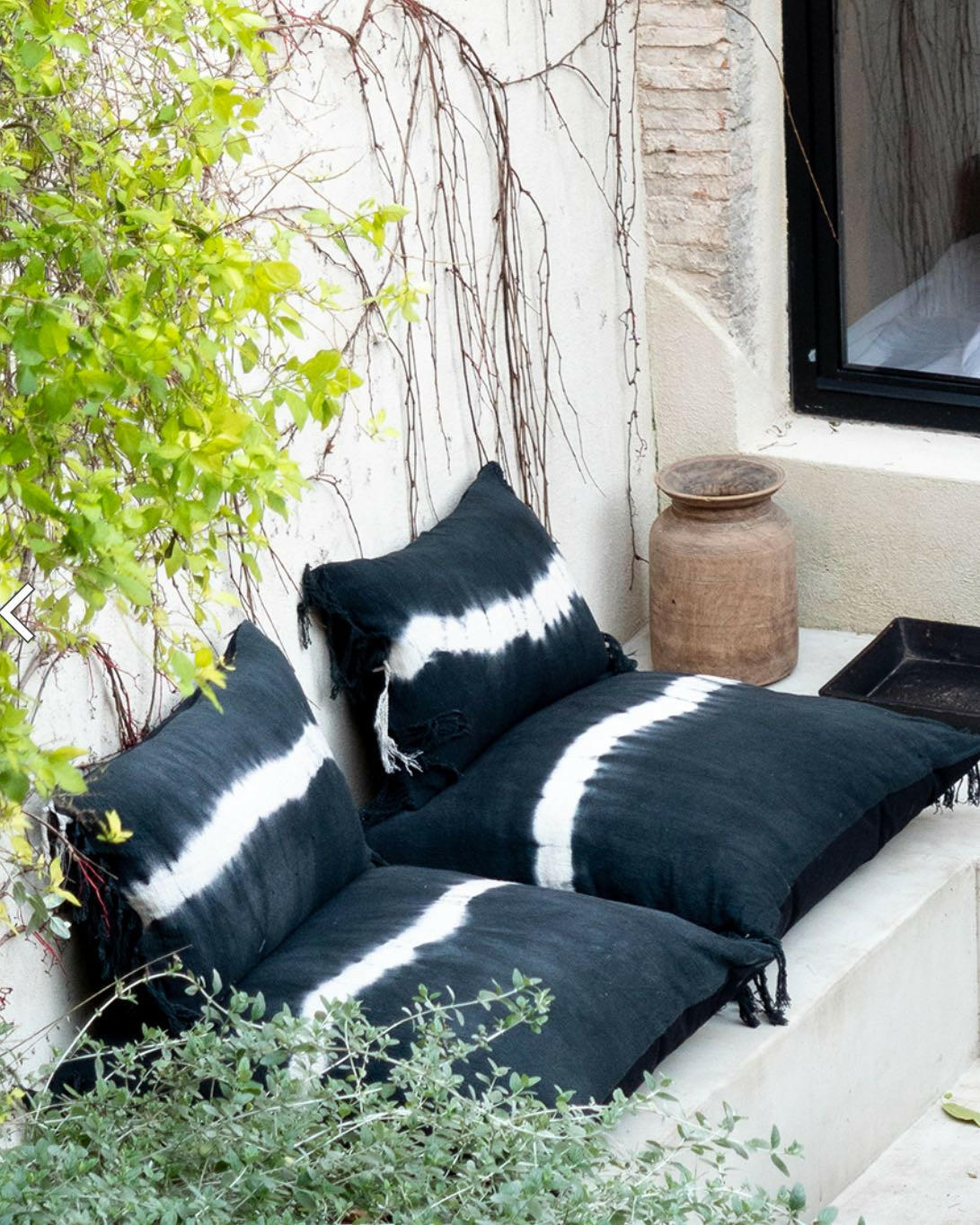 Coussin TACO Tie & Dye Noir 80x80cm (garnissage inclus)