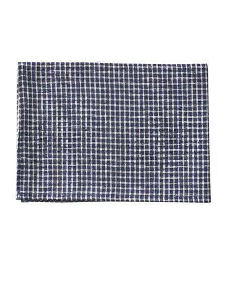 Torchon lin bleu marine à carreaux
