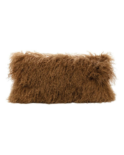 Coussin peau de chèvre du Tibet Havane Maison de Vacances