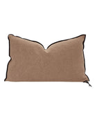 Vice Versa Black Line Stone Washed Linen Cushion, Blush