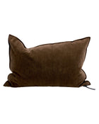 Coussin Vice Versa en Velours Vintage, Havane