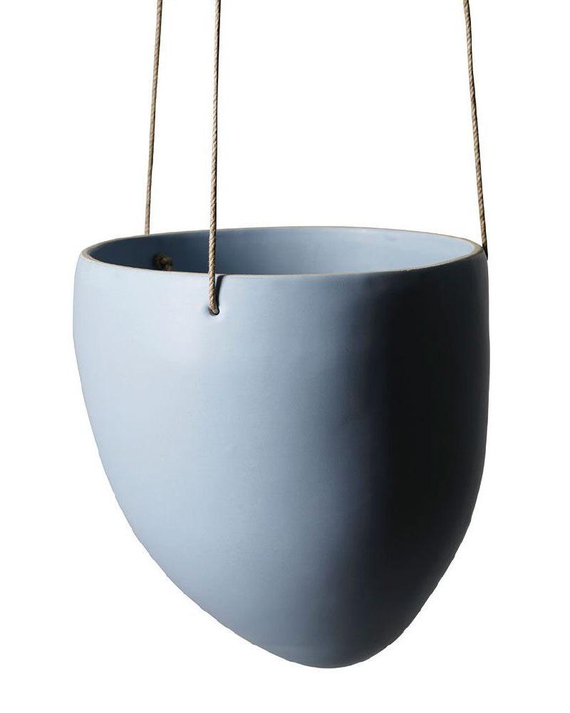 halo metal hanging planter Ceramic Hanging Planter, Cornflower