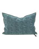 Vice Versa Jacquard Stone Washed Kilim Cushion, Teal