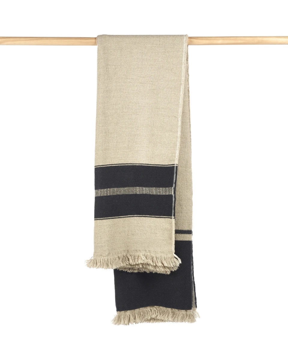 Montana throw in wool and linen Doré