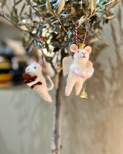Décoration de Noël Souris Blanches