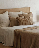 Vice Versa Embroidered Myre Canvas Cushion, Bronze