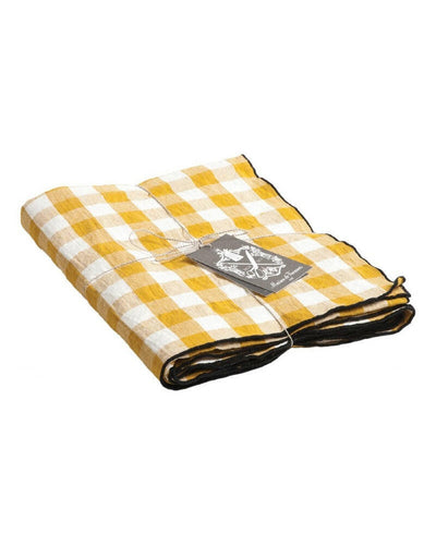 Nappe Toile Mimi Vichy Ocre Bourdon Noir Maison de Vacances