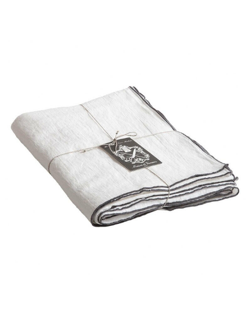 Nappe Bourdon Mimi Blanc Ardoise Maison de Vacances 