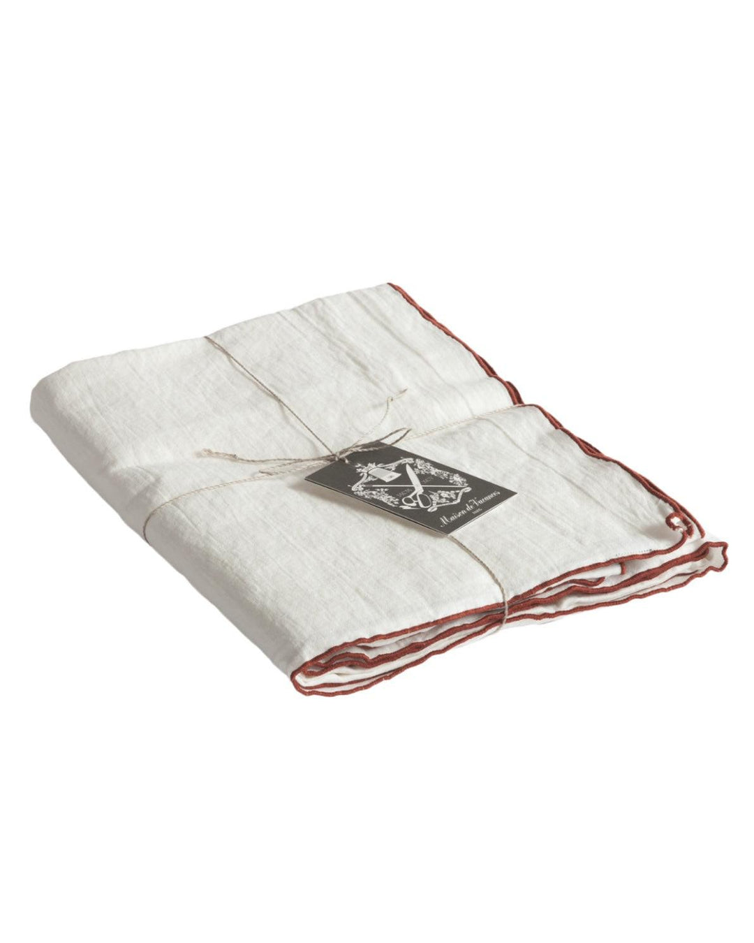 Nappe Bourdon Toile Mimi Blanc / Bourdon Argile.