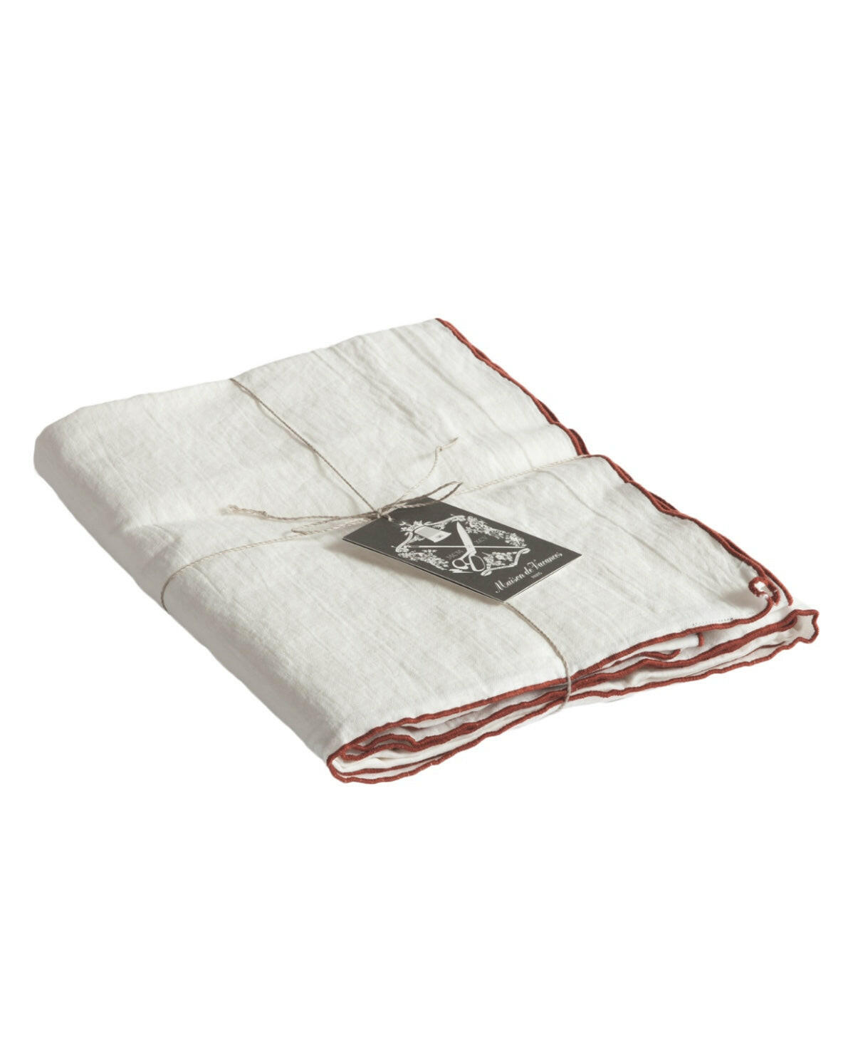 Nappe Bourdon Toile Mimi Blanc / Bourdon Argile.