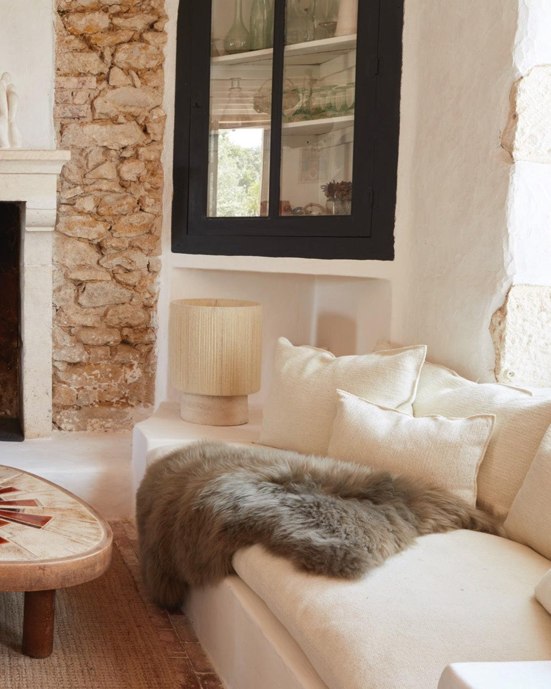 Peau de mouton Suédois Olive Maison de Vacances