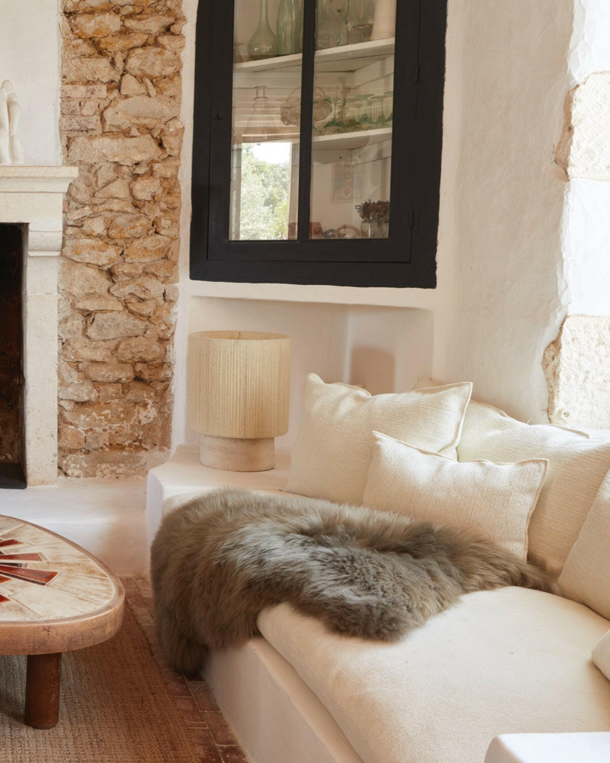 Peau de mouton Suédois Olive Maison de Vacances