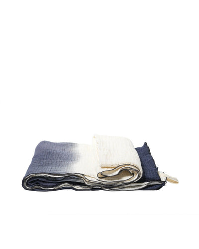 Plaid Philo 3 tie and dye en gaze de coton, Navy.