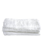 Vice Versa Fringed Throw / Curtain in Washed Linen Gauze, White