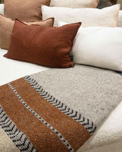 Plaid Montana en laine et lin Gris.