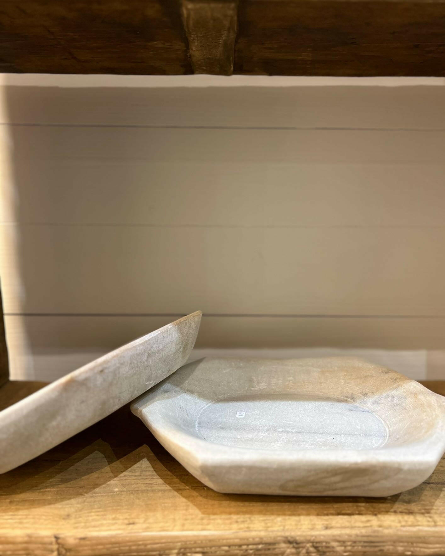 Plat en Marbre Vintage, Blanc.