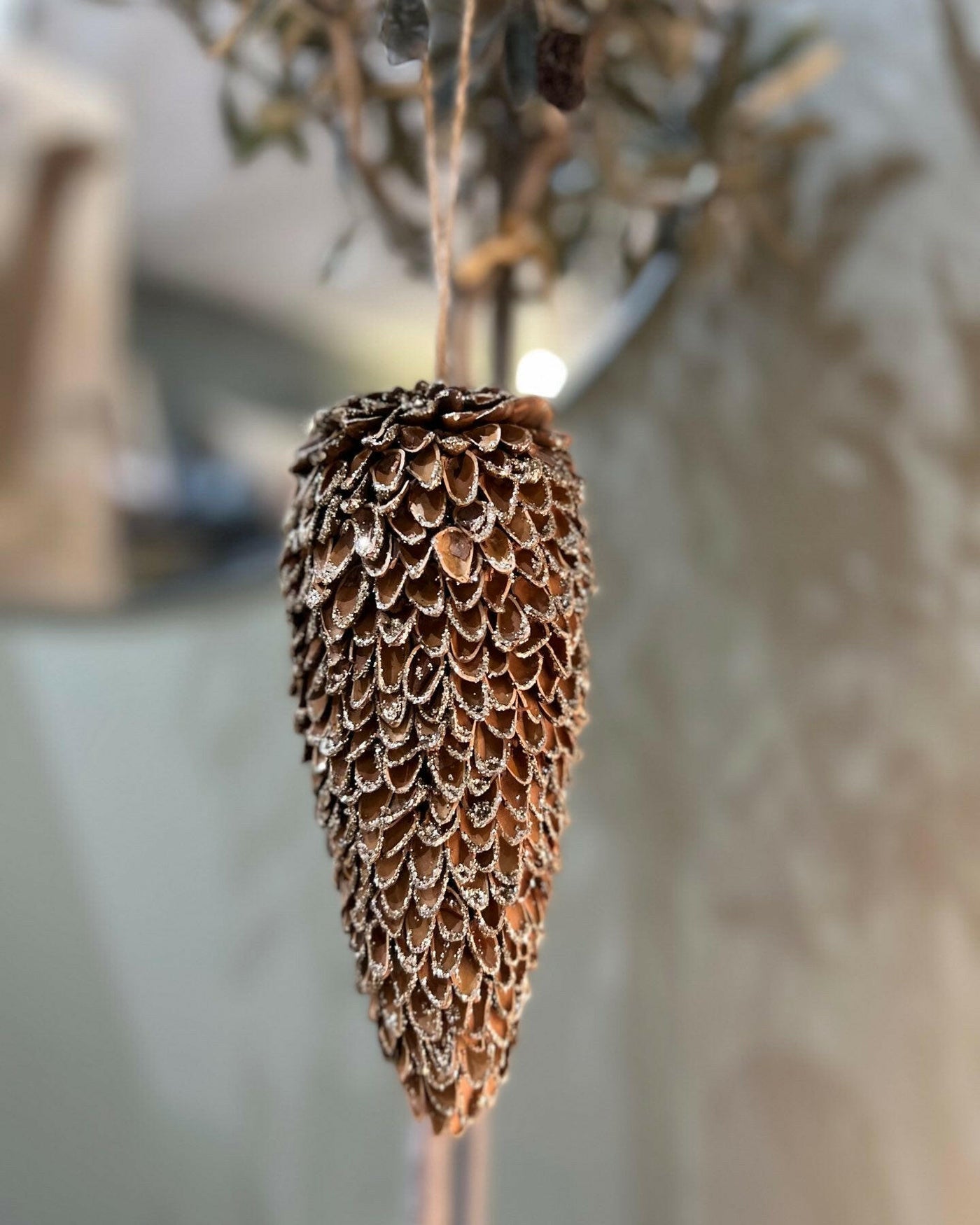 Christmas Ornament, Glittery Pinecone
