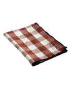 Mimi Vichy Canvas Napkin with Bourdon Edging, Clay