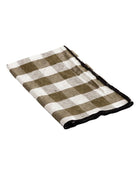 Mimi Gingham Canvas Napkin with Bourdon Trim, Khaki