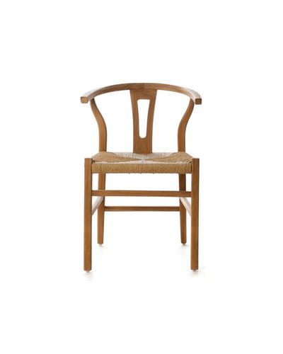 Chaise Rob Naturel en teck recyclé et corde tressée.