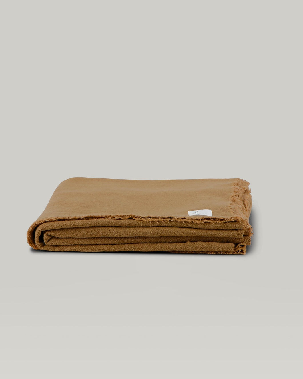 Tablecloth / Plaid / Bedspread in raw linen, Tobacco 