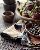 Bourdon Tea Towel in Mimi Nara Khaki Canvas / Black Bourdon